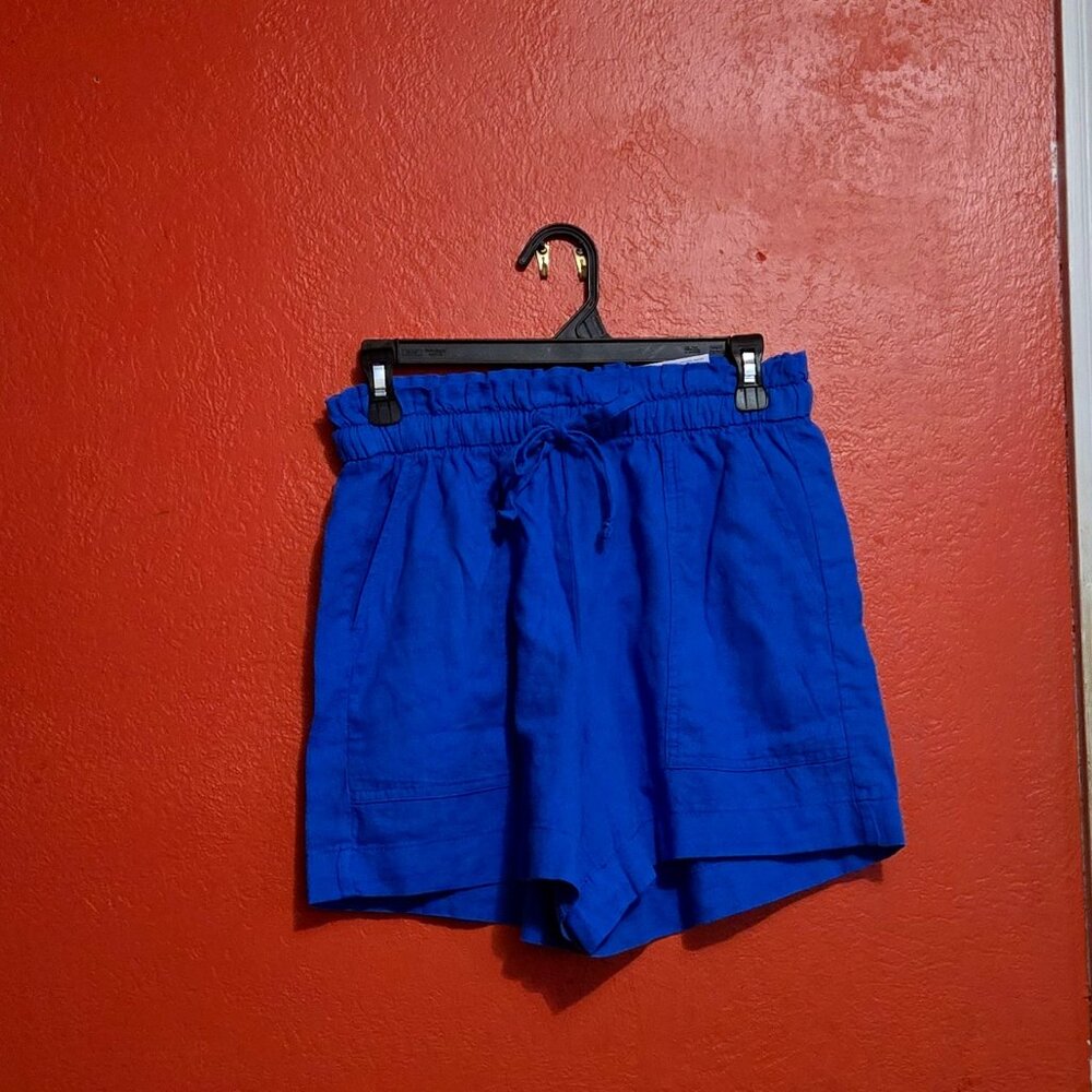 Sonoma Linen‑Blend High Rise Shorts – Blue (Women’s Size S